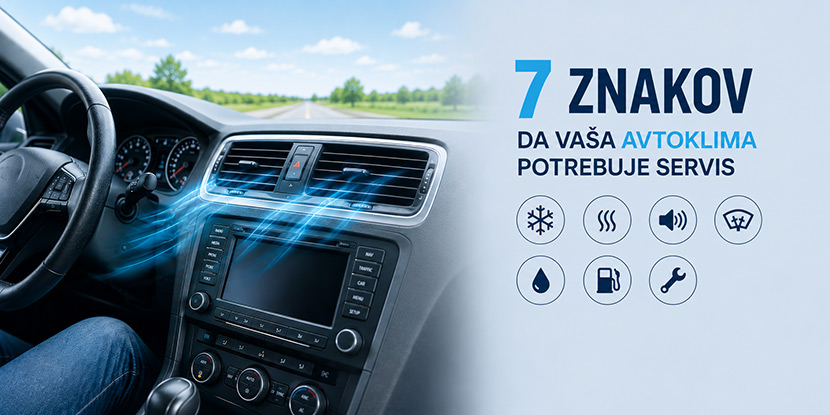 Znaki - avtoklima potrebuje servis