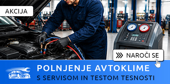 Polnjenje avtoklime s servisom in testom tesnosti Polnjenje avtoklime s servisom in testom tesnosti